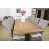 2.4m Monastery Reclaimed Teak Dining Table with 8 Latifa Chairs - 9